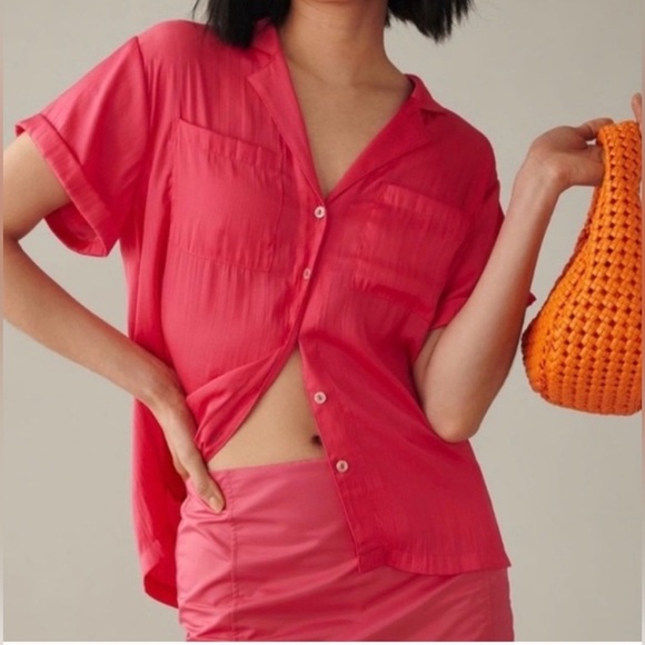 Anthropologie Tops - Anthropologie Button up Shirt Short Sleeve, Size S